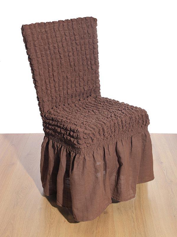 Sunshine Κάλυμμα καρέκλας γκοφρέ Brown Τεμάχιο