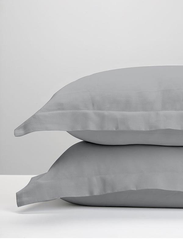 Sunshine Μαξιλαροθήκες Oxford Satin Light Grey 50 cm x 70 cm