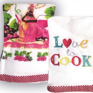 Rythmos Love To Cook - Σετ Πετσετεσ Κουζίνας 2Τεμ Βελουτε 45X65