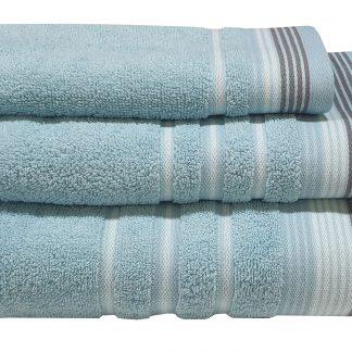 Πετσέτα ΚΟΜΒΟΣ Satin Stripe Πεννιέ 450γρ/m2 100% Cotton Σώματος Petrol 70x140