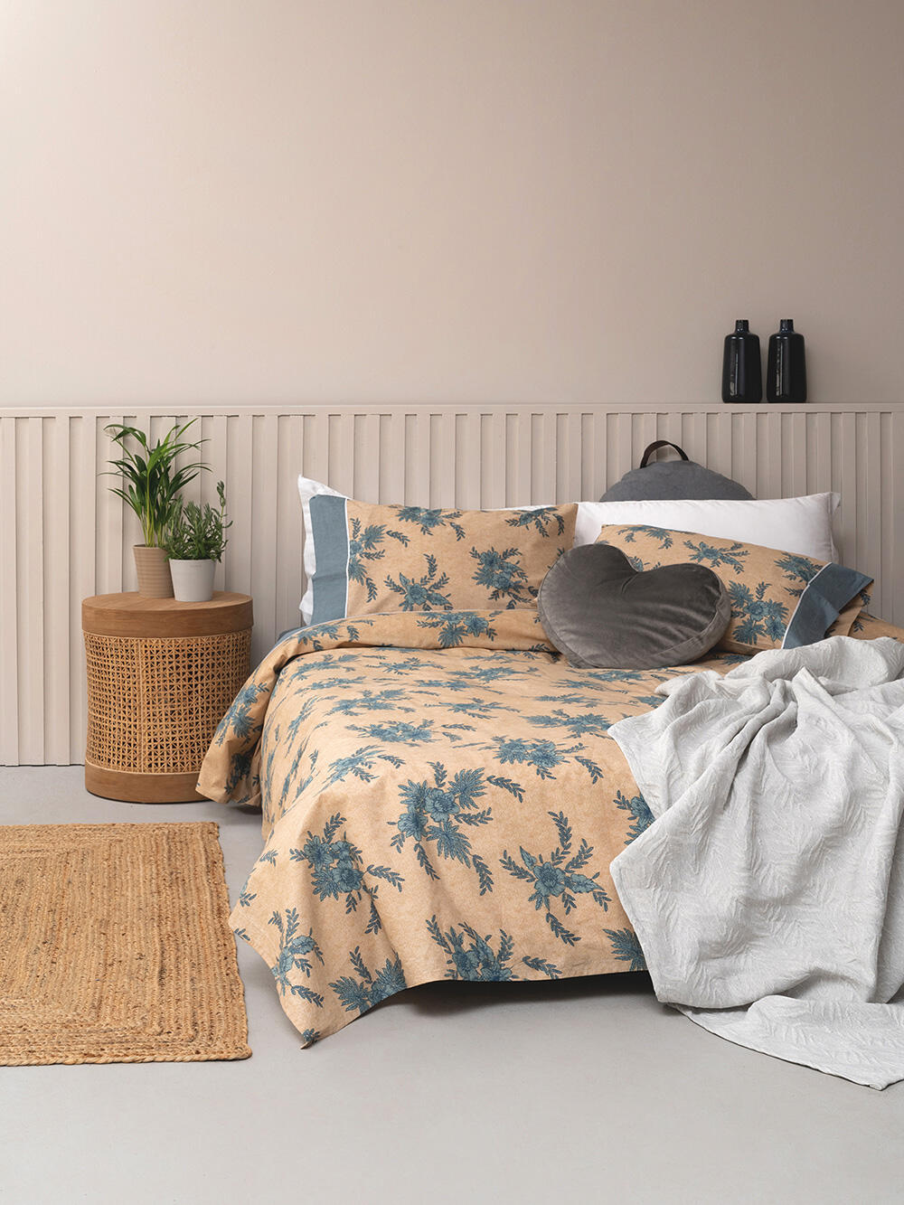 Palamaiki Σετ Μονά Σεντόνια Coordinabile 170x260 CB2072 Χωρίς Λάστιχο Μπεζ