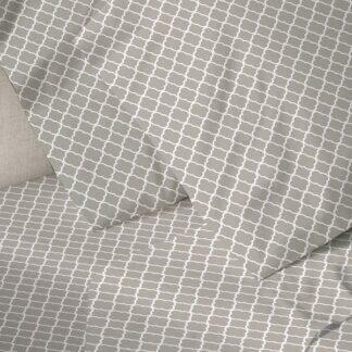 Sunshine Παπλωματοθήκη Menta Εμπριμέ 530 Grey Μονή (170x250) - Παπλωματοθήκη από σύμμεικτο βαμβάκι, σε φλοράλ σχέδιο.