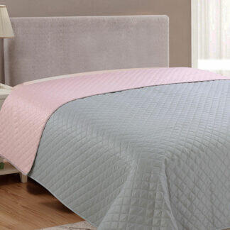 Sunshine Κουβερλί Fiber Grey/Pink Μονό (160x220) - Kουβερλί δυο όψεων σε 5 διαφορετικές αποχρώσεις.