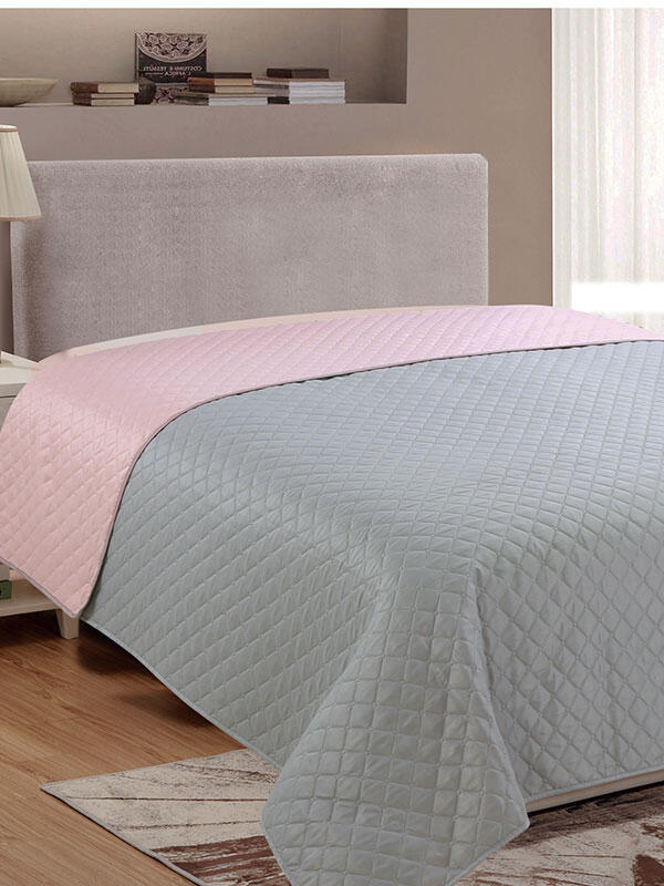 Sunshine Κουβερλί Fiber Grey/Pink Μονό (160x220) - Kουβερλί δυο όψεων σε 5 διαφορετικές αποχρώσεις.