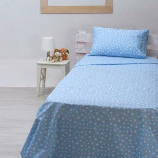 Sunshine Σετ Σεντόνια cotton feelings 22 blue Μονό (165x270) - Σετ σεντόνια βαμβακερά 100%, με λάστιχο ή χωρίς, σε μεγάλη ποικιλία χρωμάτων και σχεδίων.