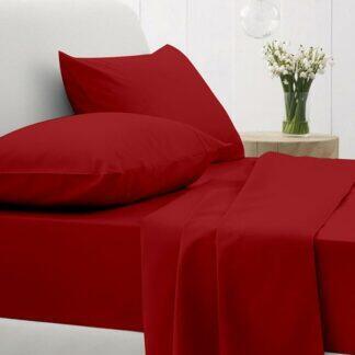 Sunshine Σετ Σεντόνια Cotton Feelings 113 Red Διπλό με λάστιχο (150x205+30) - Σετ σεντόνια βαμβακερά 100% σε μεγάλη ποικιλία χρωμάτων και σχεδίων.