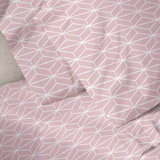 Sunshine Σετ Σεντόνια Menta Εμπριμέ 520 Pink Διπλό (200x250) - Σετ σεντόνια από σύμμεικτο βαμβάκι, σε φλοραλ σχέδιο.