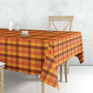 Sunshine Τραπεζομάντηλο 6997 Orange 140x220 - Τραπεζομάντηλο χρωματιστο με καρό μοτίβο, από σύμμεικτο βαμβάκι.