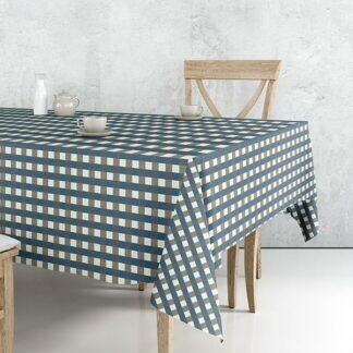 Sunshine Τραπεζομάντηλο 2024 Blue 140x220 - Τραπεζομάντηλο χρωματιστο με καρό μοτίβο, από σύμμεικτο βαμβάκι.