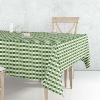 Sunshine Τραπεζομάντηλο 2024 Green 140x220 - Τραπεζομάντηλο χρωματιστο με καρό μοτίβο, από σύμμεικτο βαμβάκι.
