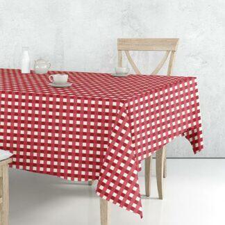 Sunshine Τραπεζομάντηλο 2024 Red 140x220 - Τραπεζομάντηλο χρωματιστο με καρό μοτίβο, από σύμμεικτο βαμβάκι.