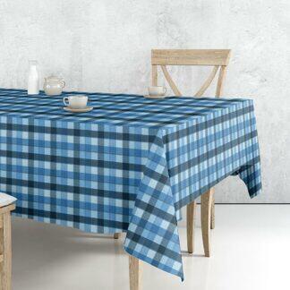 Sunshine Τραπεζομάντηλο 6997 Blue 140x220 - Τραπεζομάντηλο χρωματιστο με καρό μοτίβο, από σύμμεικτο βαμβάκι.