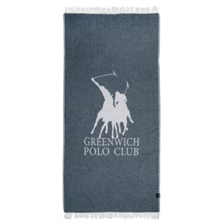 Greenwich Polo Club Πετσετα Θαλασσησ 85Χ170 3907 Ιβουαρ - Μπλε Ιβουαρ - Μπλε