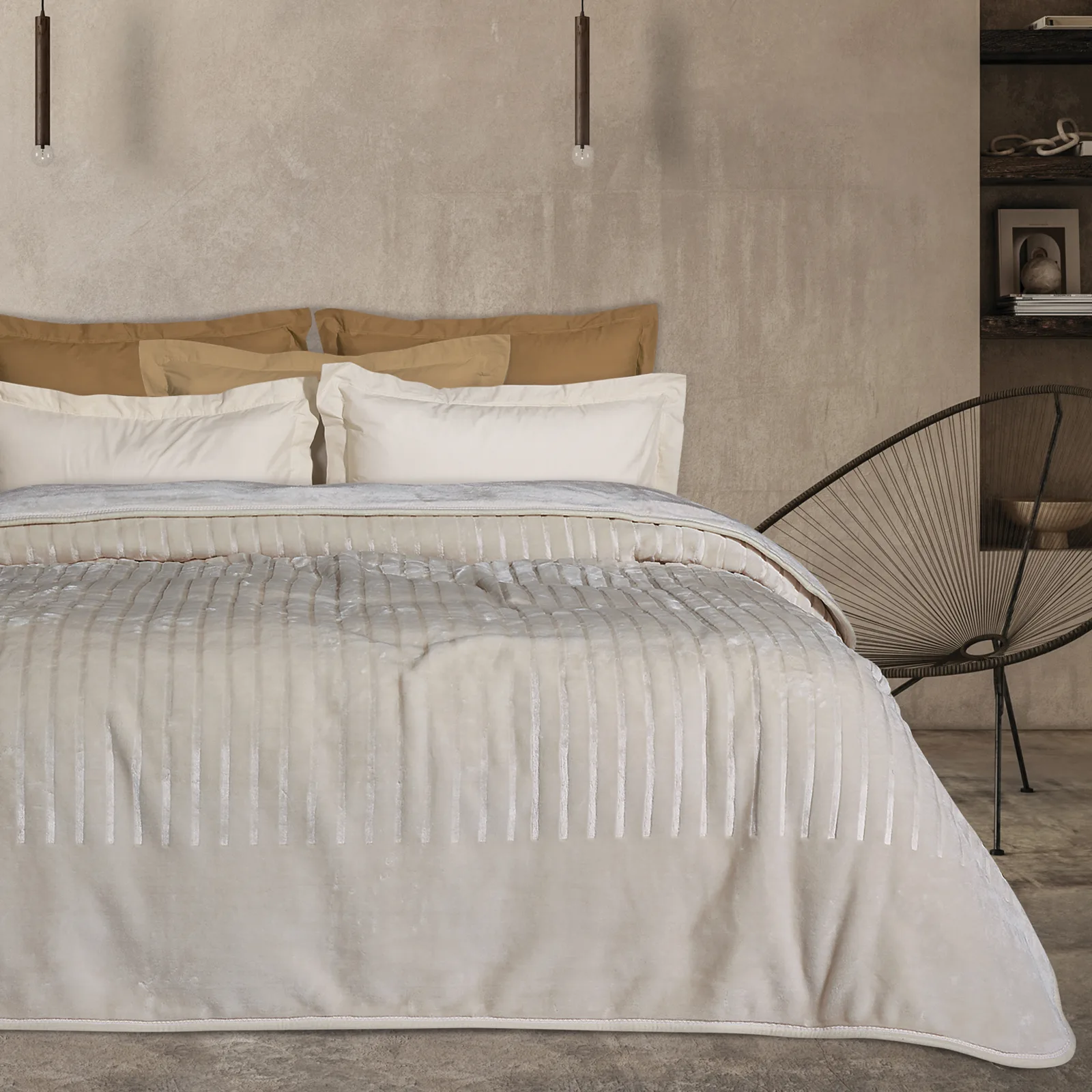 Das Home Κουβερτα Velour Monh 1351 Μπεζ Μπεζ - Image 3