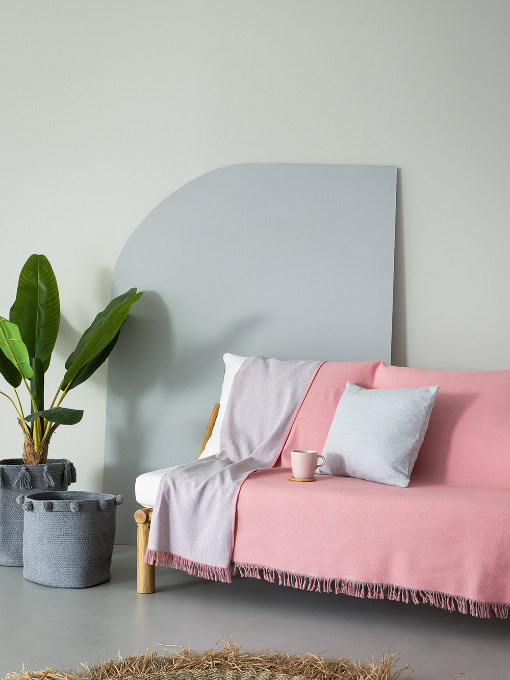 Palamaiki Ριχτάρι Τριθέσιου Καναπέ OBA PINK/GREY PINK/GREY Ροζ