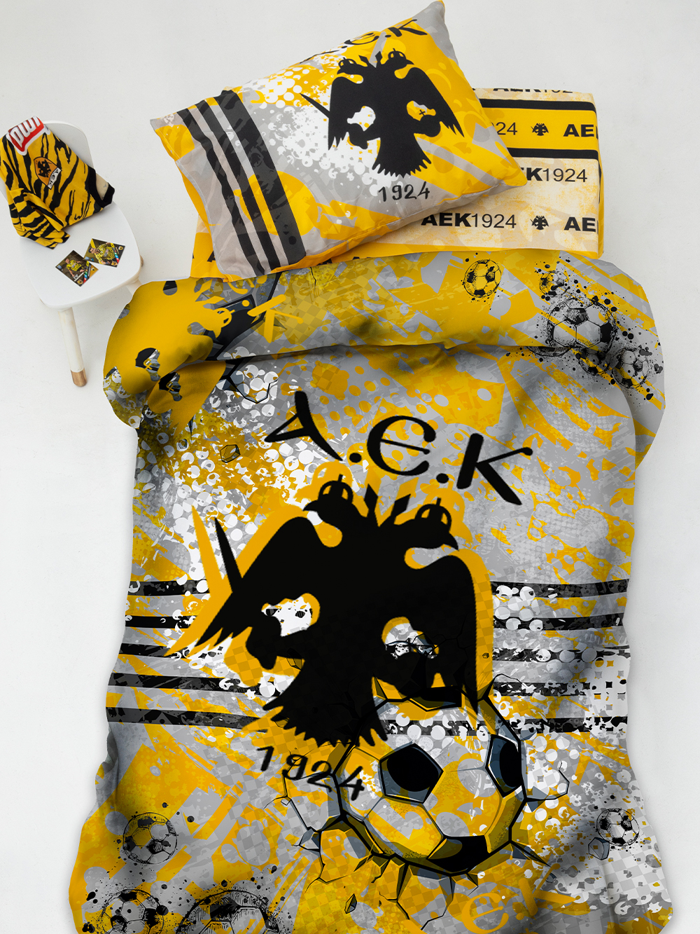 Palamaiki Σετ Μονά Σεντόνια Aek 1924 170x260 Aek8 Χωρίς Λάστιχο