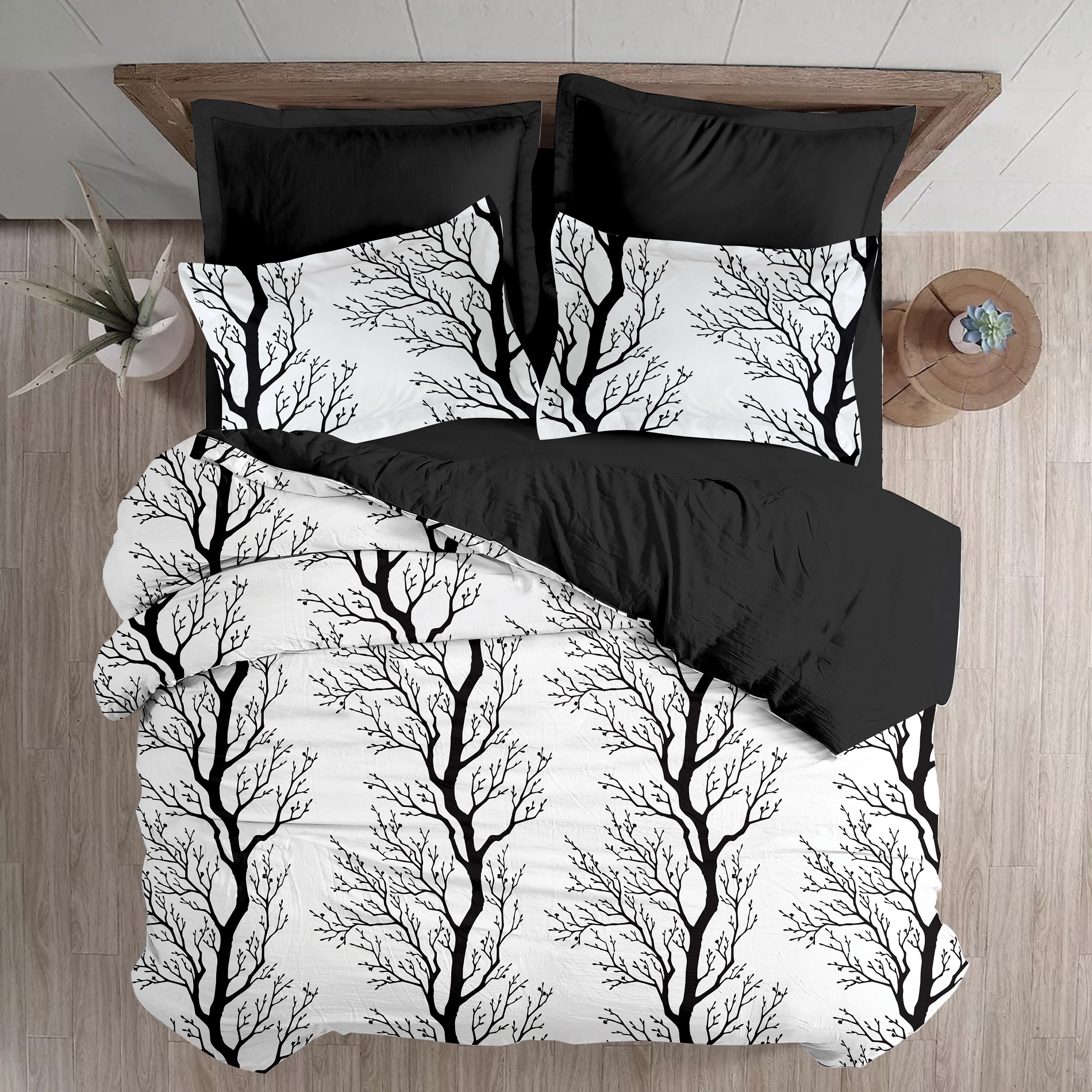 Makis Tselios Home BRANCHES ΣΕΤ ΣΕΝΤΟΝΙΑ KING SIZE 260x280cm COTTON SATIN DIGITAL PRINT - Image 2