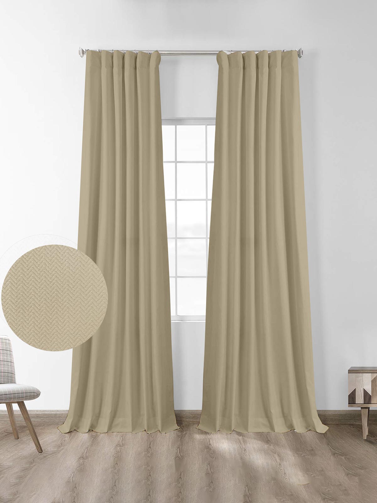 Sunshine Κουρτίνα μπλακάουτ Foresta Beige 145x280 - Κουρτίνα blackout πυκνής ύφανσης, αδιαφάνής, ανθεκτική και σε 4 όμορφες αποχρώσεις.