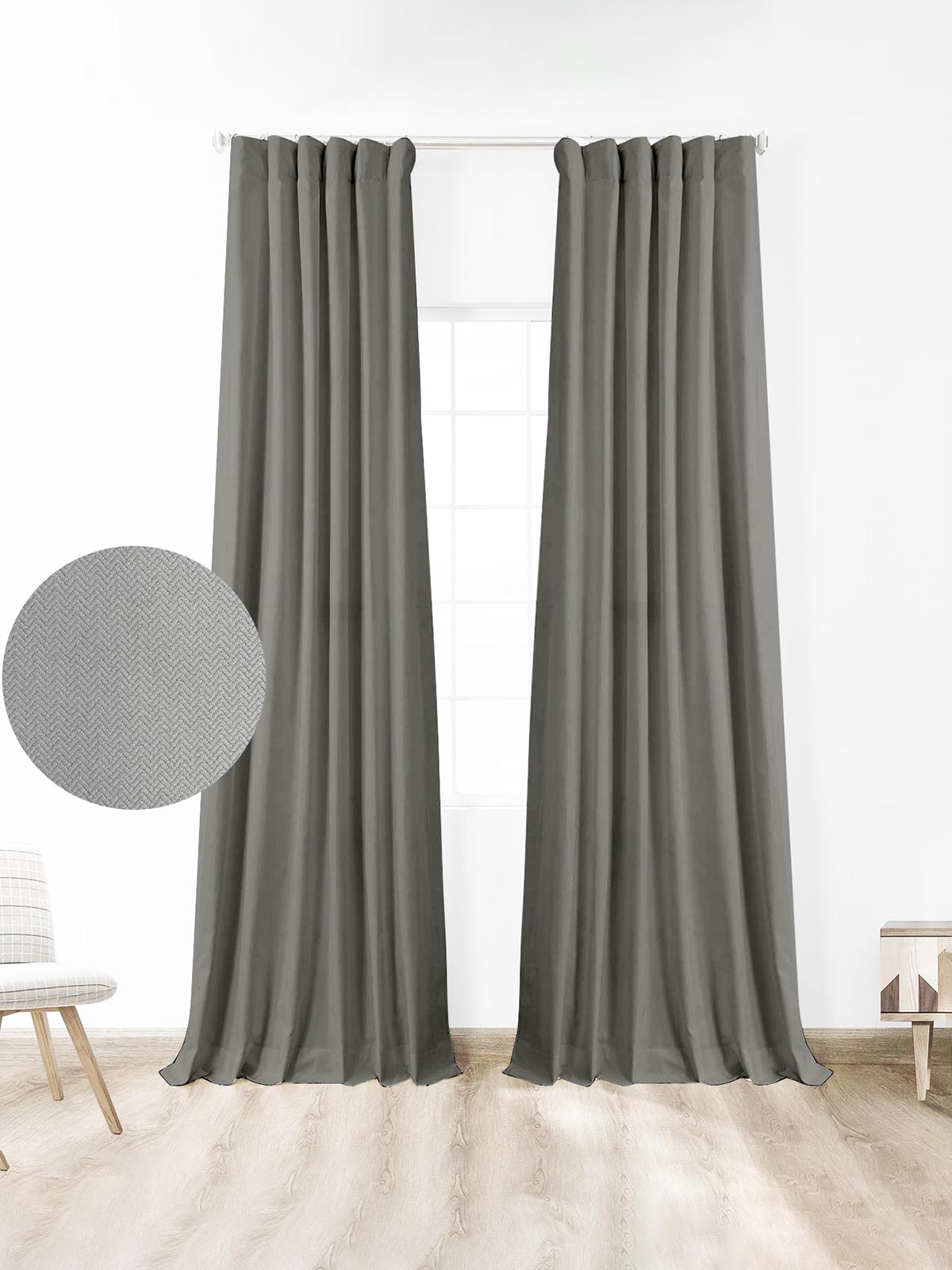 Sunshine Κουρτίνα μπλακάουτ Foresta Grey 145x280 - Κουρτίνα blackout πυκνής ύφανσης, αδιαφάνής, ανθεκτική και σε 4 όμορφες αποχρώσεις.