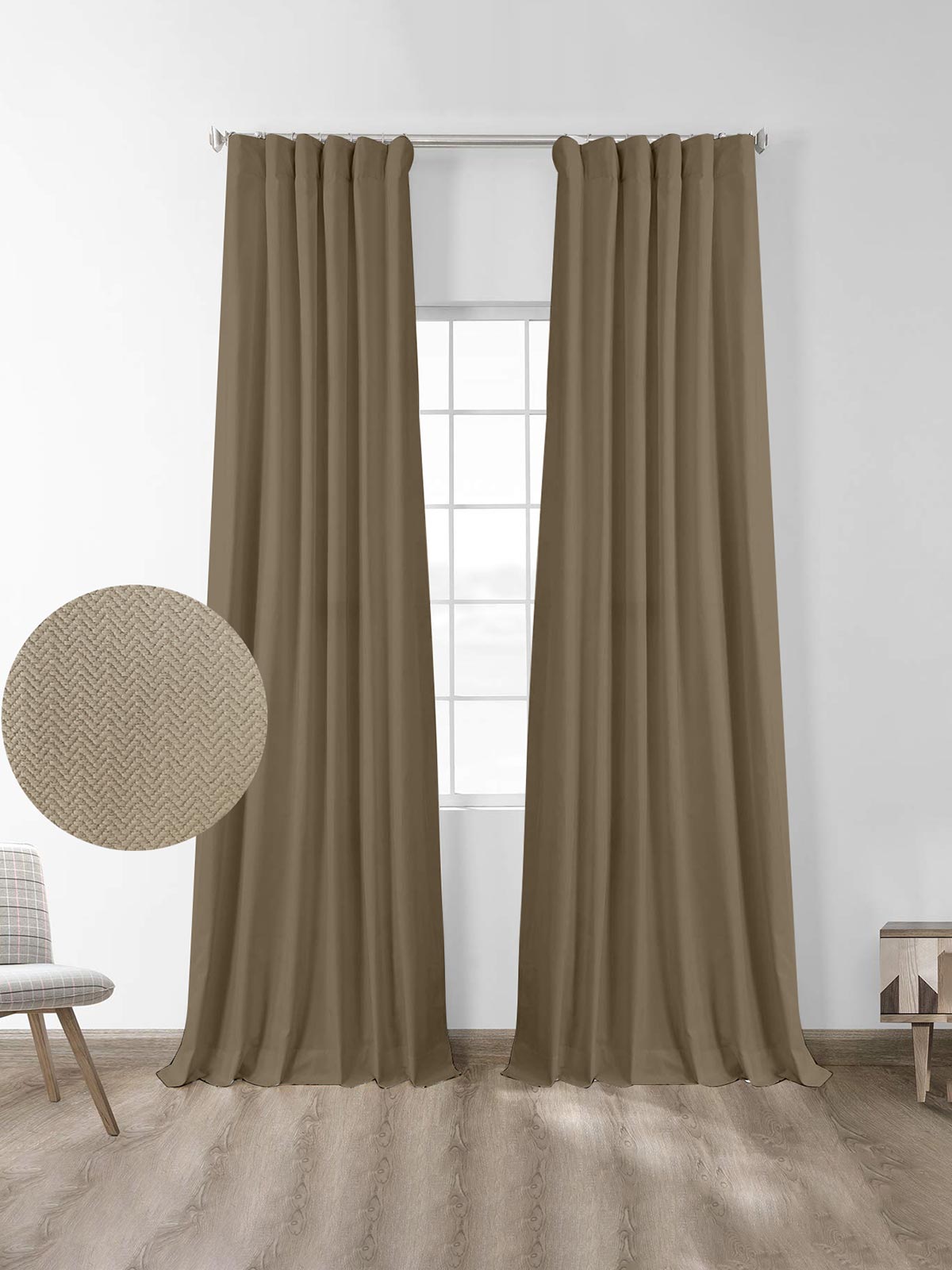 Sunshine Κουρτίνα μπλακάουτ Foresta Mocha 145x280 - Κουρτίνα blackout πυκνής ύφανσης, αδιαφάνής, ανθεκτική και σε 4 όμορφες αποχρώσεις.