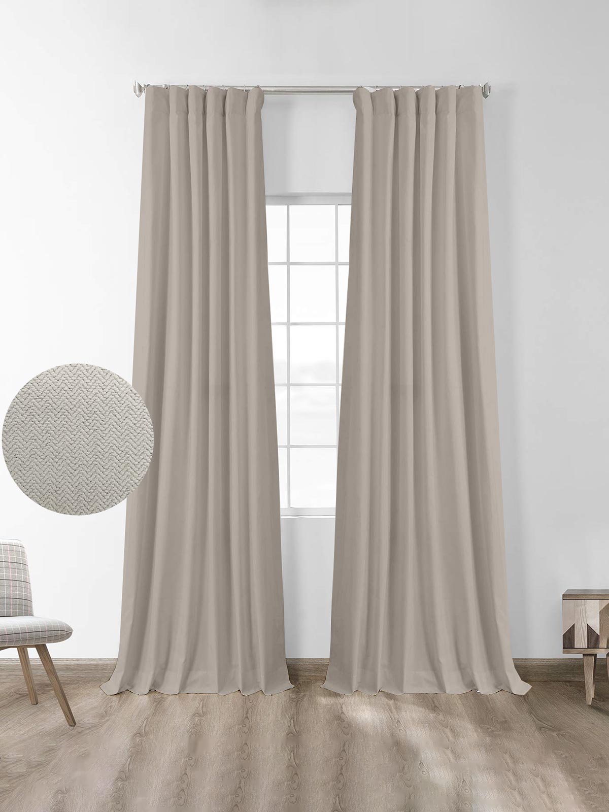 Sunshine Κουρτίνα μπλακάουτ Foresta Sand 145x280 - Κουρτίνα blackout πυκνής ύφανσης, αδιαφάνής, ανθεκτική και σε 4 όμορφες αποχρώσεις.