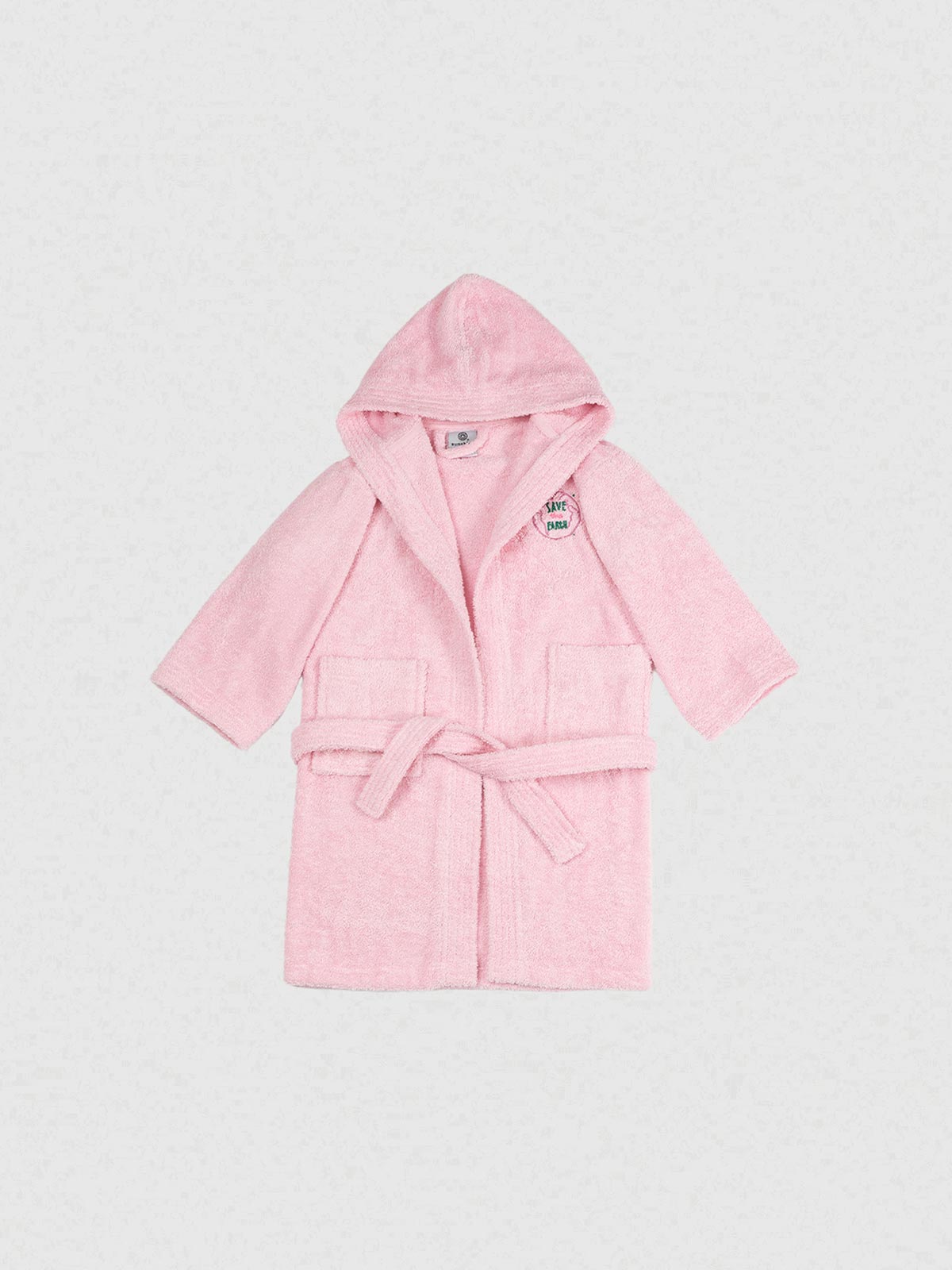 Sunshine Μπουρνούζι Παιδικό Eco Pink Ηλικία 10-12 - Παιδικό μπουρνούζι πενιέ από 100% βαμβάκι με κέντημα.