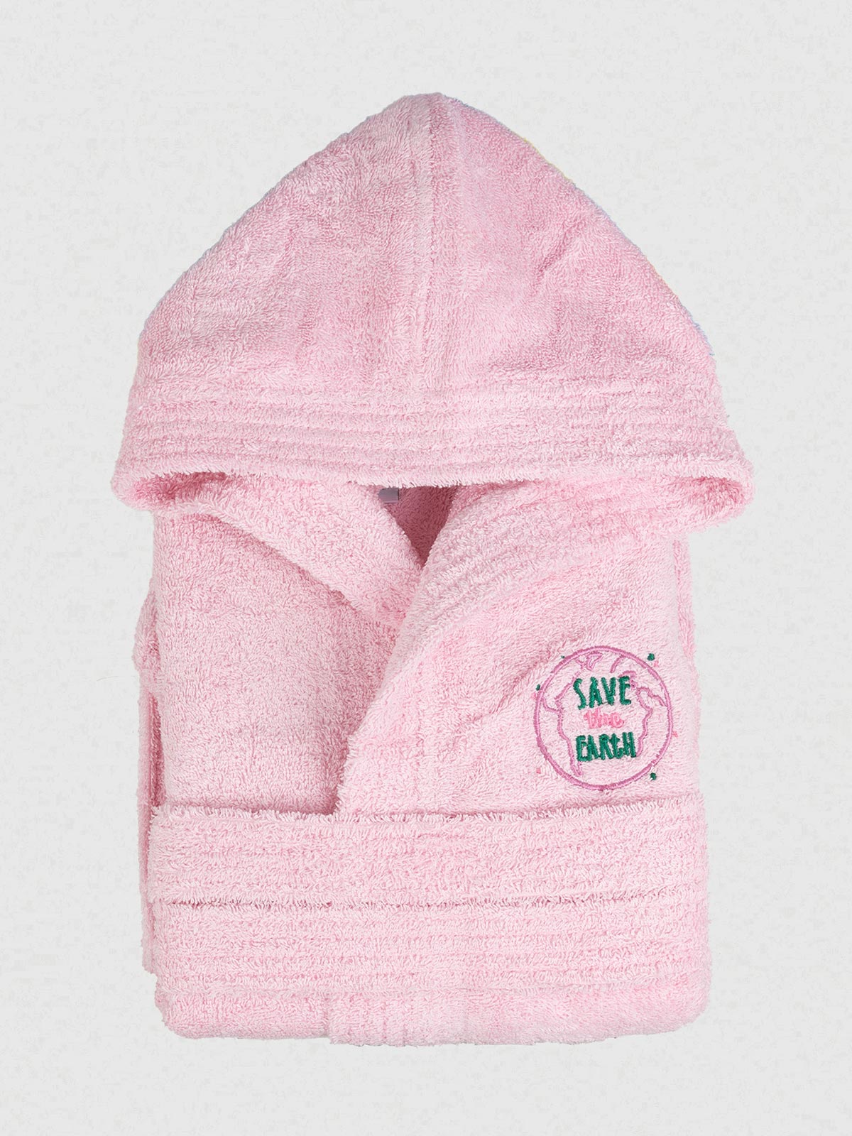 Sunshine Μπουρνούζι Παιδικό Eco Pink Ηλικία 10-12 - Παιδικό μπουρνούζι πενιέ από 100% βαμβάκι με κέντημα. - Image 2
