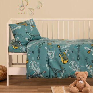Melinen Home ΣΕΤ ΣΕΝΤΟΝΙΑ ΦΑΝΕΛΕΝΙΑ ΚΟΥΝΙΑΣ MUSIC PETROL (120X170) WINTER LINE ΒΑΒΥ