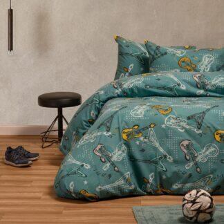 Melinen Home ΣΕΤ ΣΕΝΤΟΝΙΑ ΦΑΝΕΛΕΝΙΑ ΜΟΝΑ MUSIC PETROL (170X260) WINTER LINE KIDS