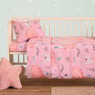 Melinen Home ΣΕΤ ΣΕΝΤΟΝΙΑ ΦΑΝΕΛΕΝΙΑ ΚΟΥΝΙΑΣ BALLET PINK (120X170) WINTER LINE ΒΑΒΥ