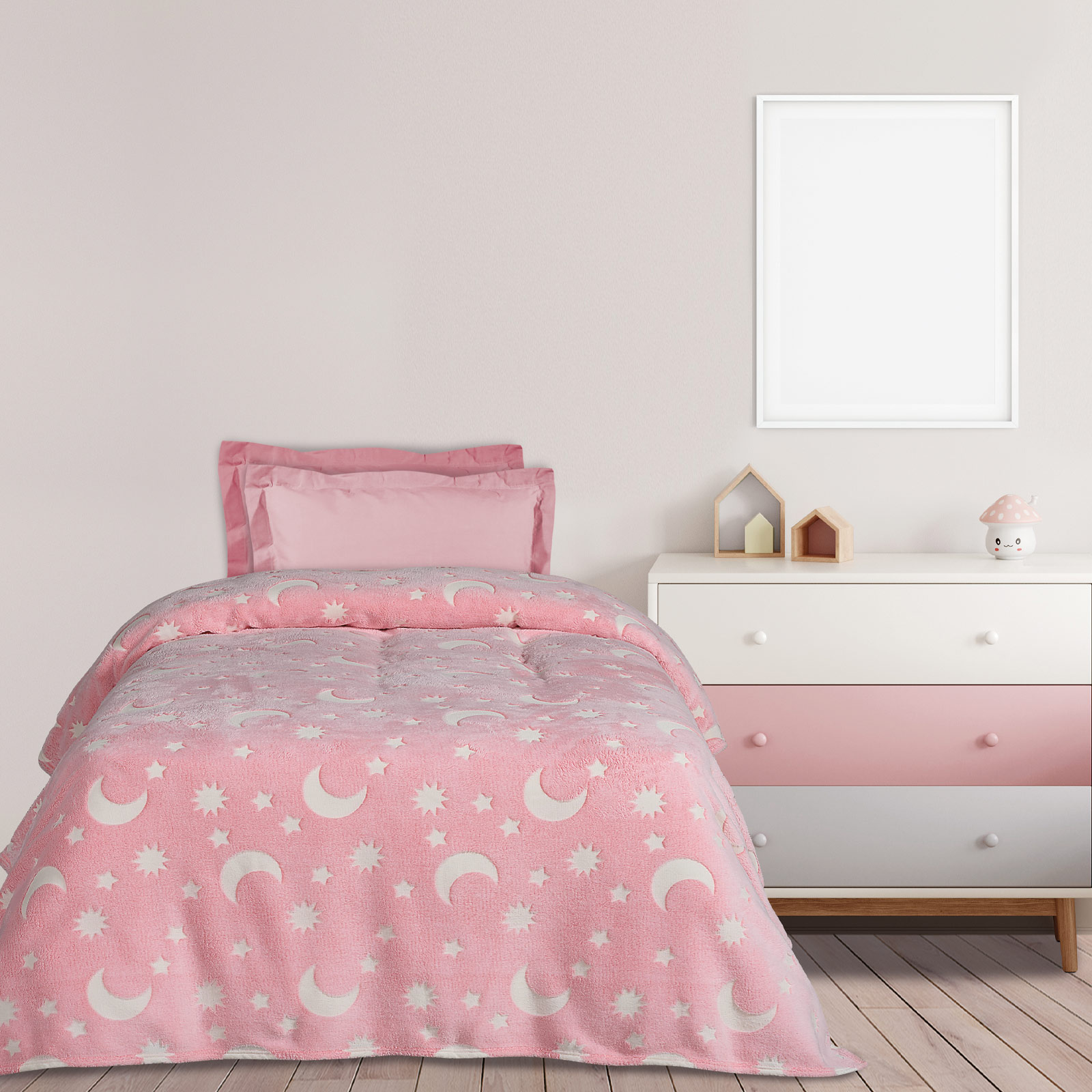 Das Kids Κουβερτα Fleece 160Χ220 4897 Pink - White Pink - White