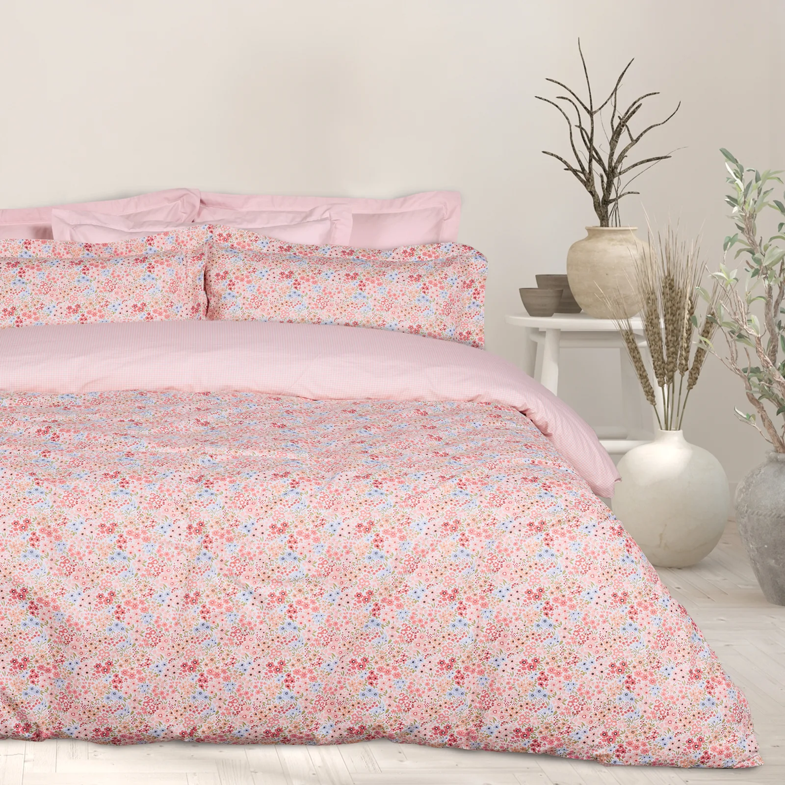 Das Home Σετ Σεντονια Υπερδιπλα Happy 9671 Pink - Salmon Pink - Salmon