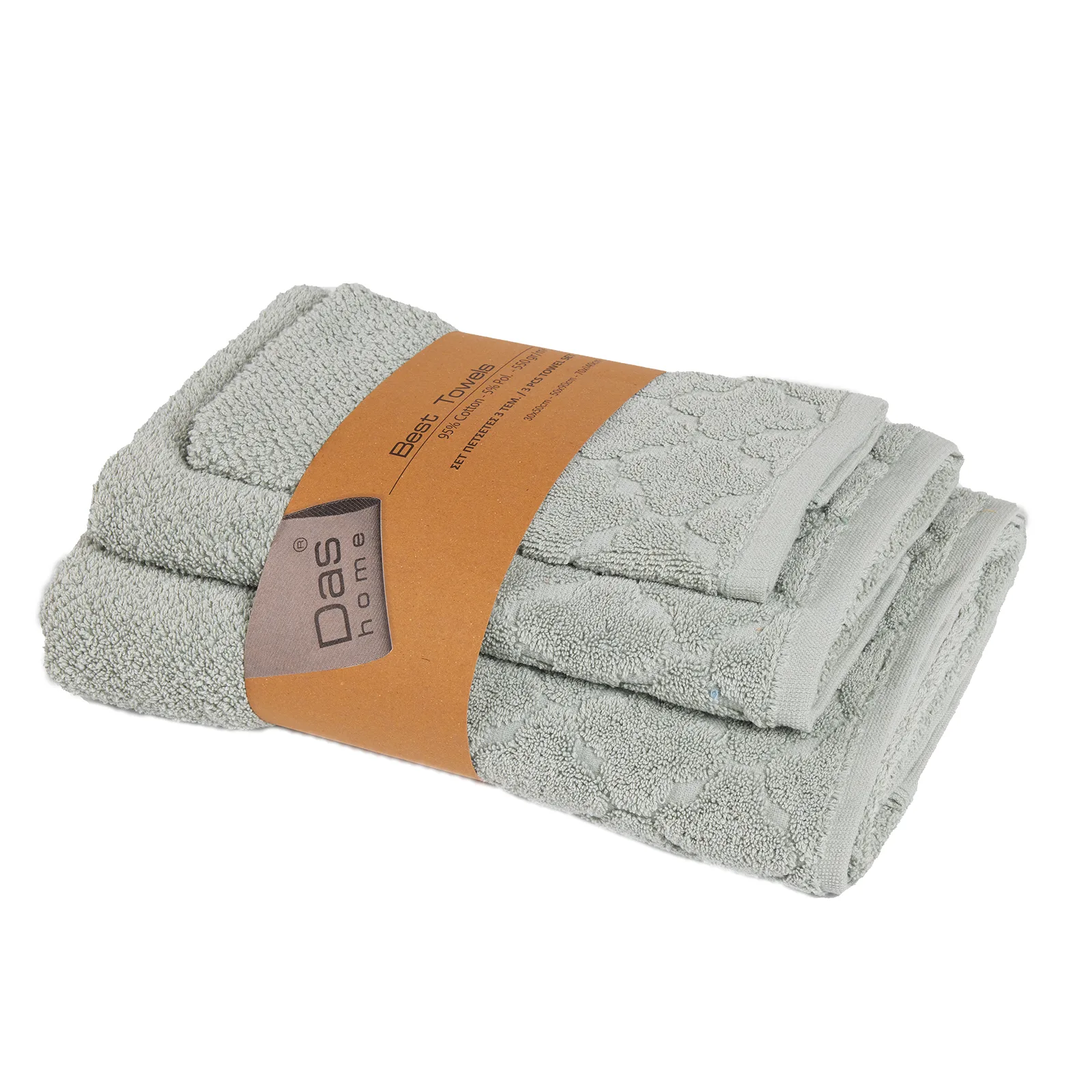 Das Home Σετ Πετσετεσ 3Τεμαχιων Best 0788 Mint Mint - Image 2