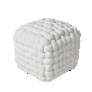 Das Home Διακοσμητικο Πουφ 43Χ43Χ40 2275 White White