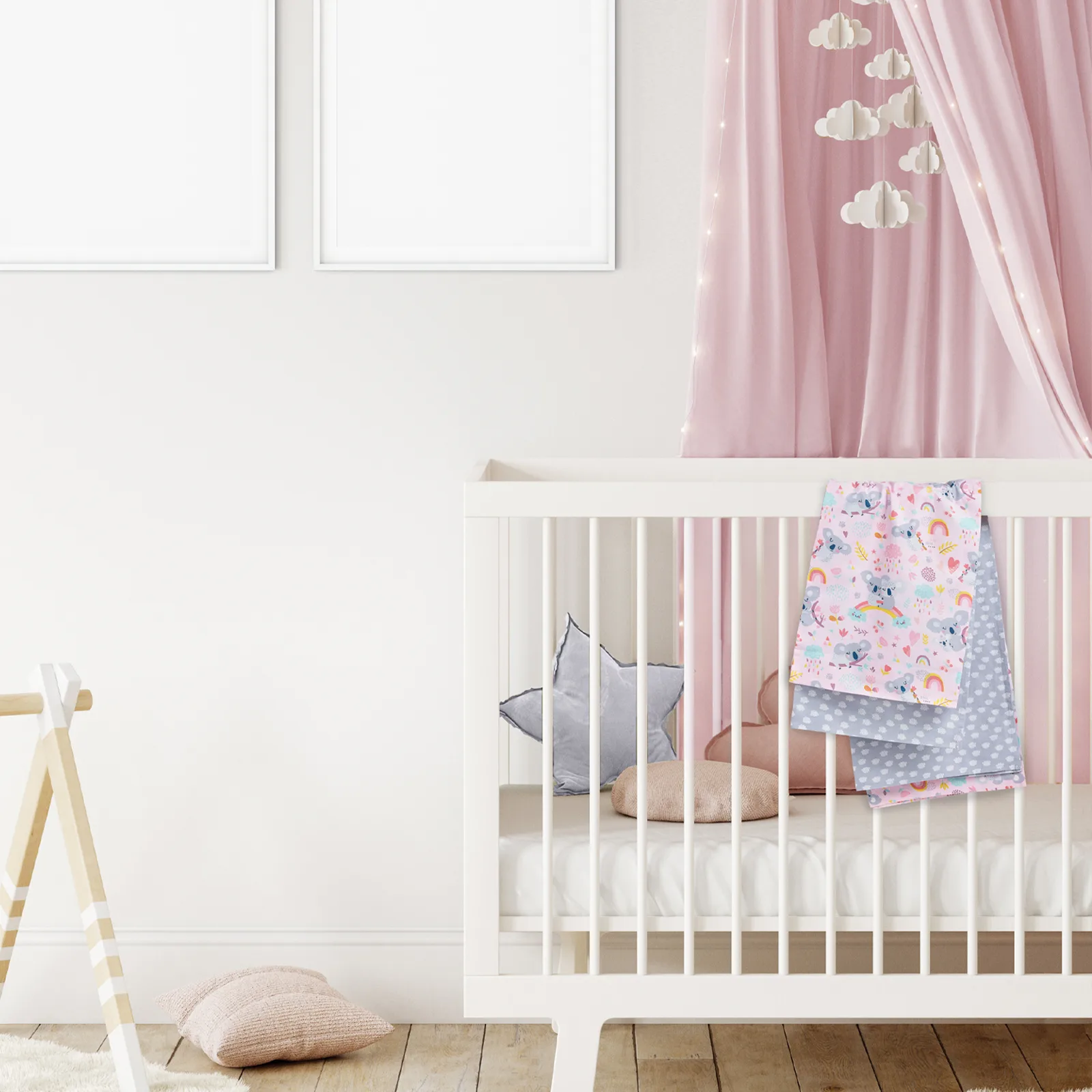 Das Baby Σετ Σεντονια Λικνου Fun 4934 Grey - Pink Grey - Pink - Image 2