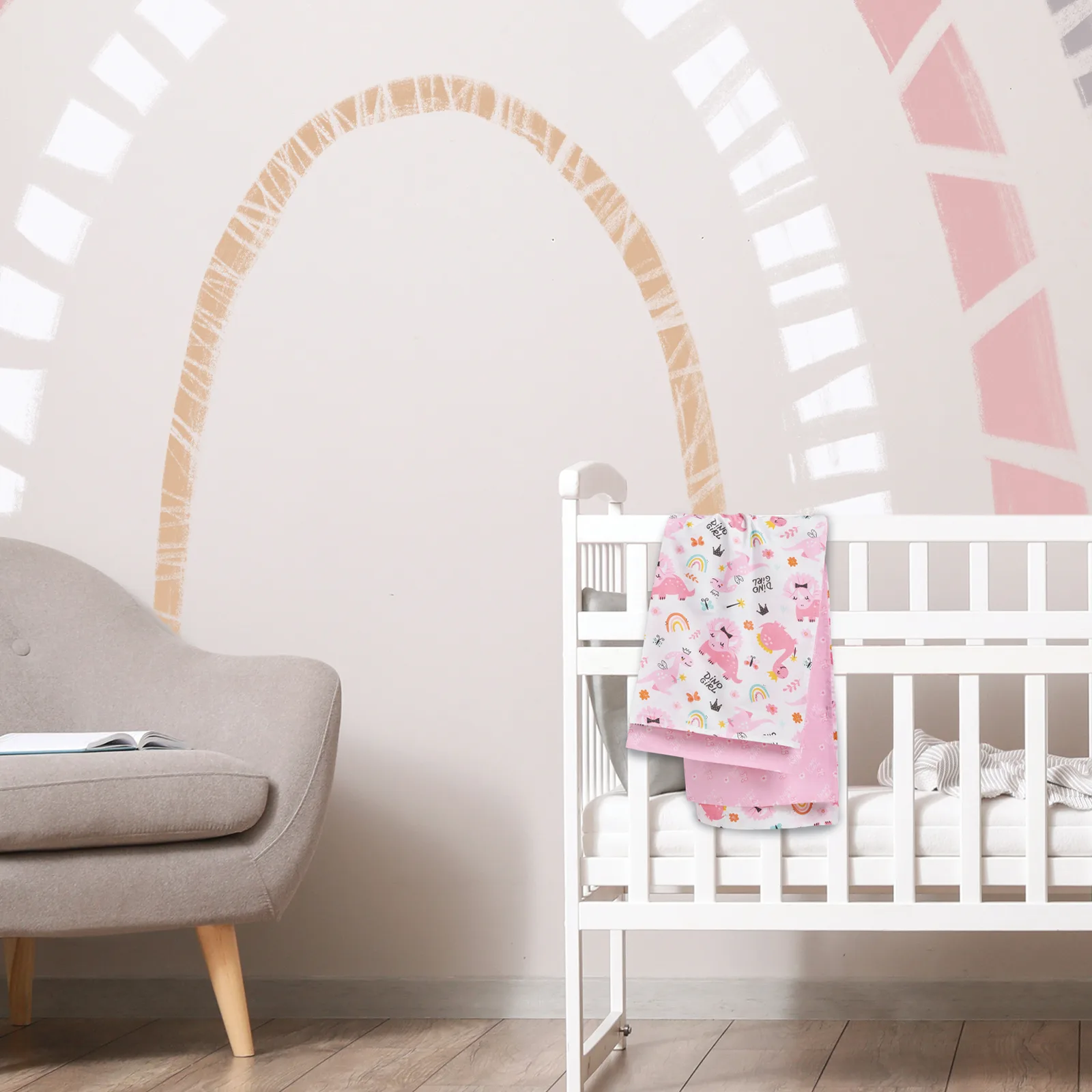 Das Baby Σετ Σεντονια Λικνου Fun 4936 Pink - White Pink - White - Image 2