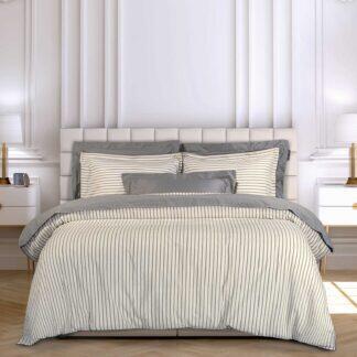 Greenwich Polo Club Παπλωματοθηκη Σετ Υπερδιπλh Essential 2296 Grey - White Grey - White