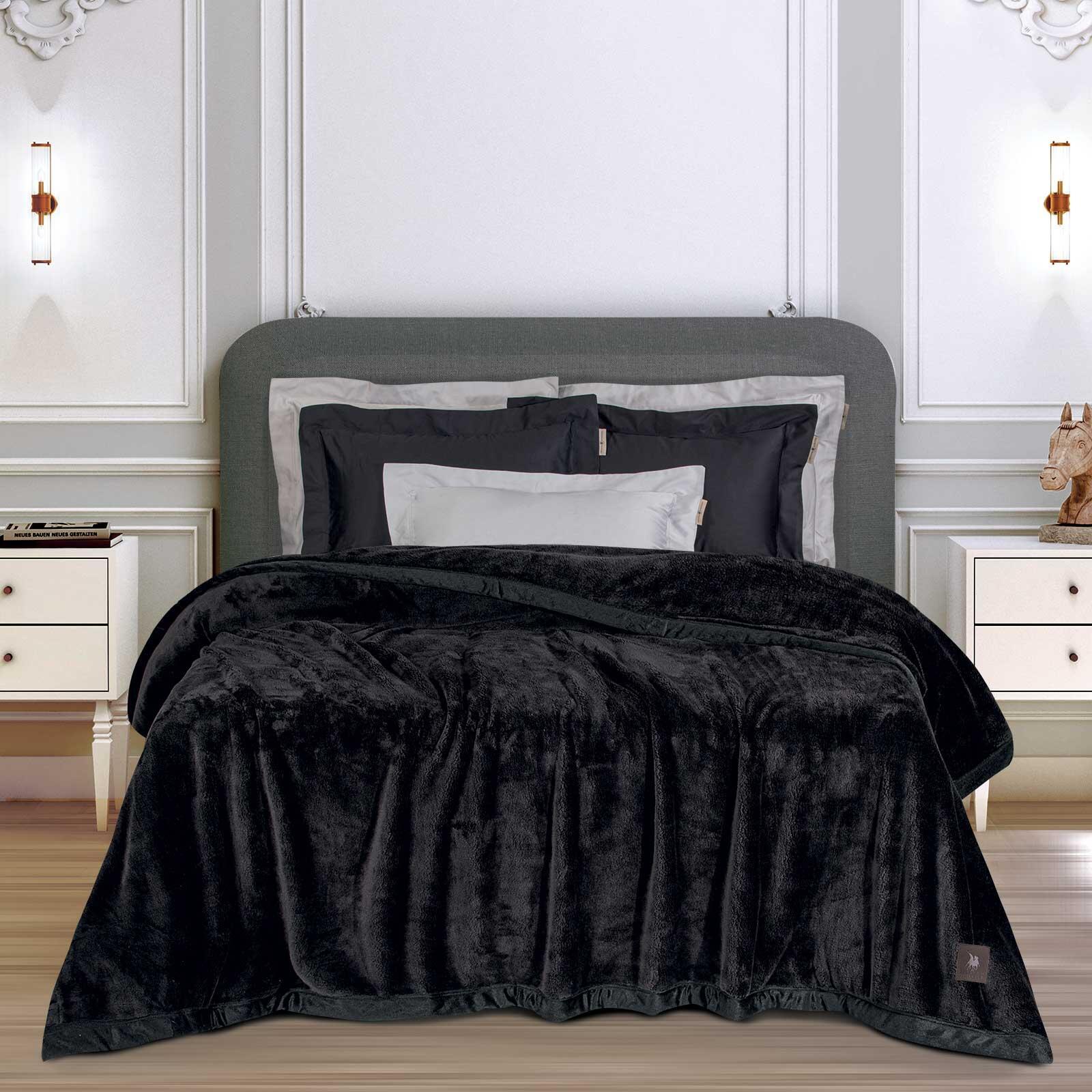 Greenwich Polo Club Κουβερτα Velour King Essential 3975 Black Black