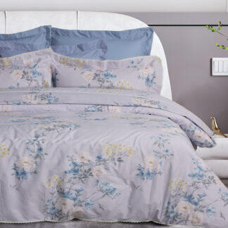 Das Home Παπλωματοθηκη Σετ Υπερδιπλη Prestige 1710 Grey - Lilac Grey - Lilac
