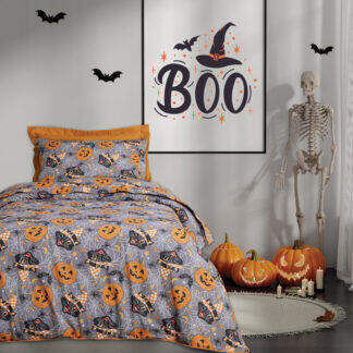 Das Kids Σετ Παπλωματοθηκη Μονη 4968 Grey - Orange Grey - Orange