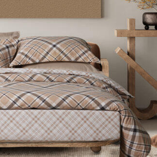 Das Home Σετ Παπλωματοθηκη Υπερδιπλη Casual 5435 Beige - Black Beige - Black