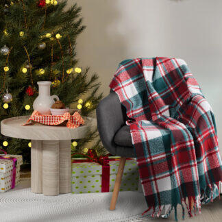Das Home Κουβερτα Καναπε Faux Mohair 1378 Grεεn - Red Grεεn - Red