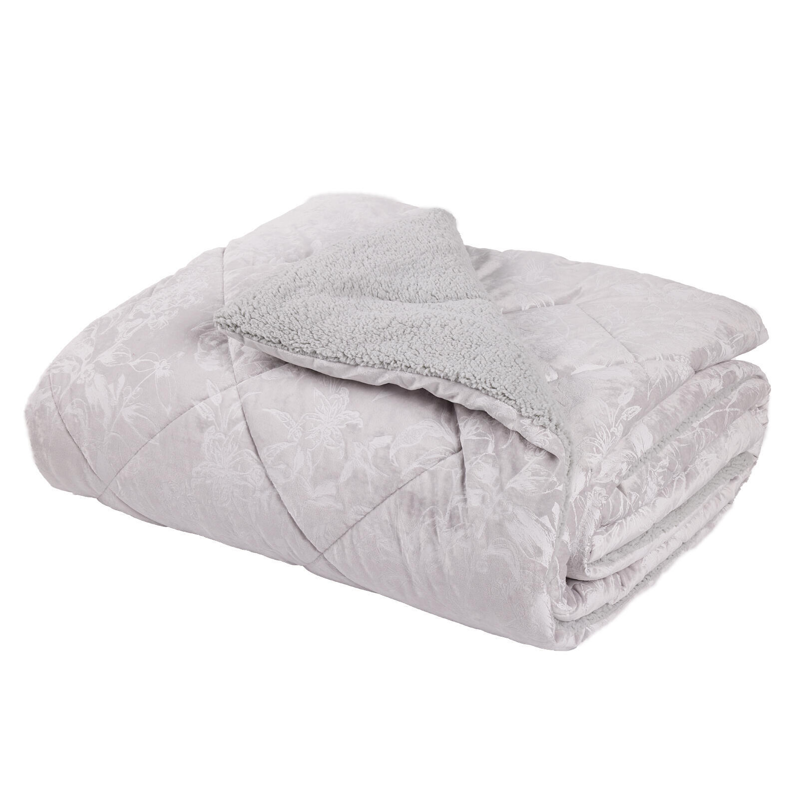 Das Home Velvet Κουβερτοπαπλωμα Sherpa Μονο 1376 Grey Grey - Image 3