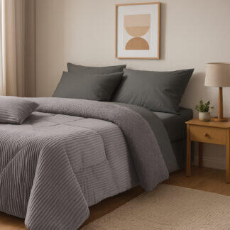 Das Home Κουβερτοπαπλωμα Sherpa Υπερδιπλο 1365 Grey Grey