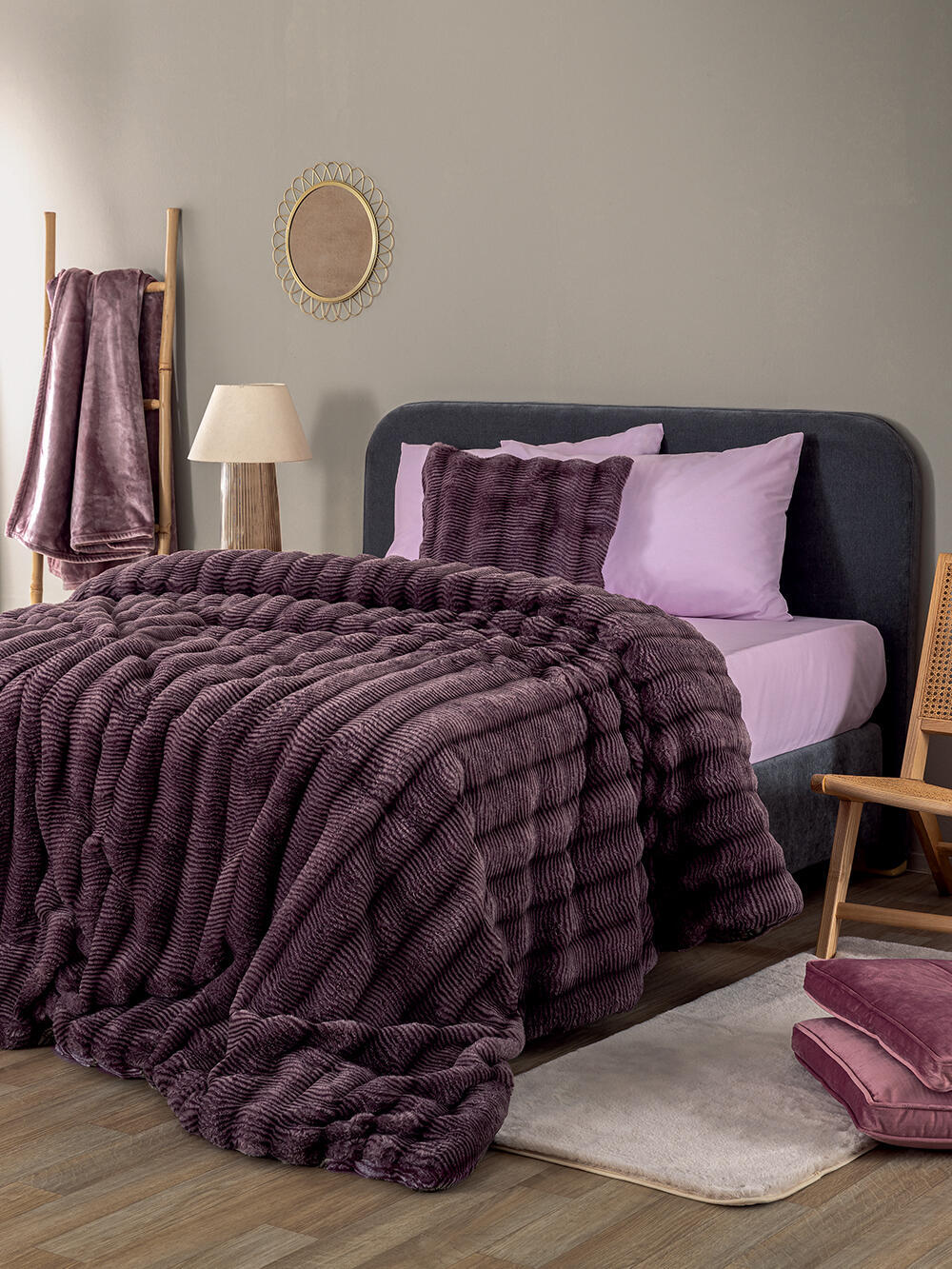 Palamaiki Κουβερτοπάπλωμα Υπέρδιπλο 220x240 JUNO PURPLE Μωβ