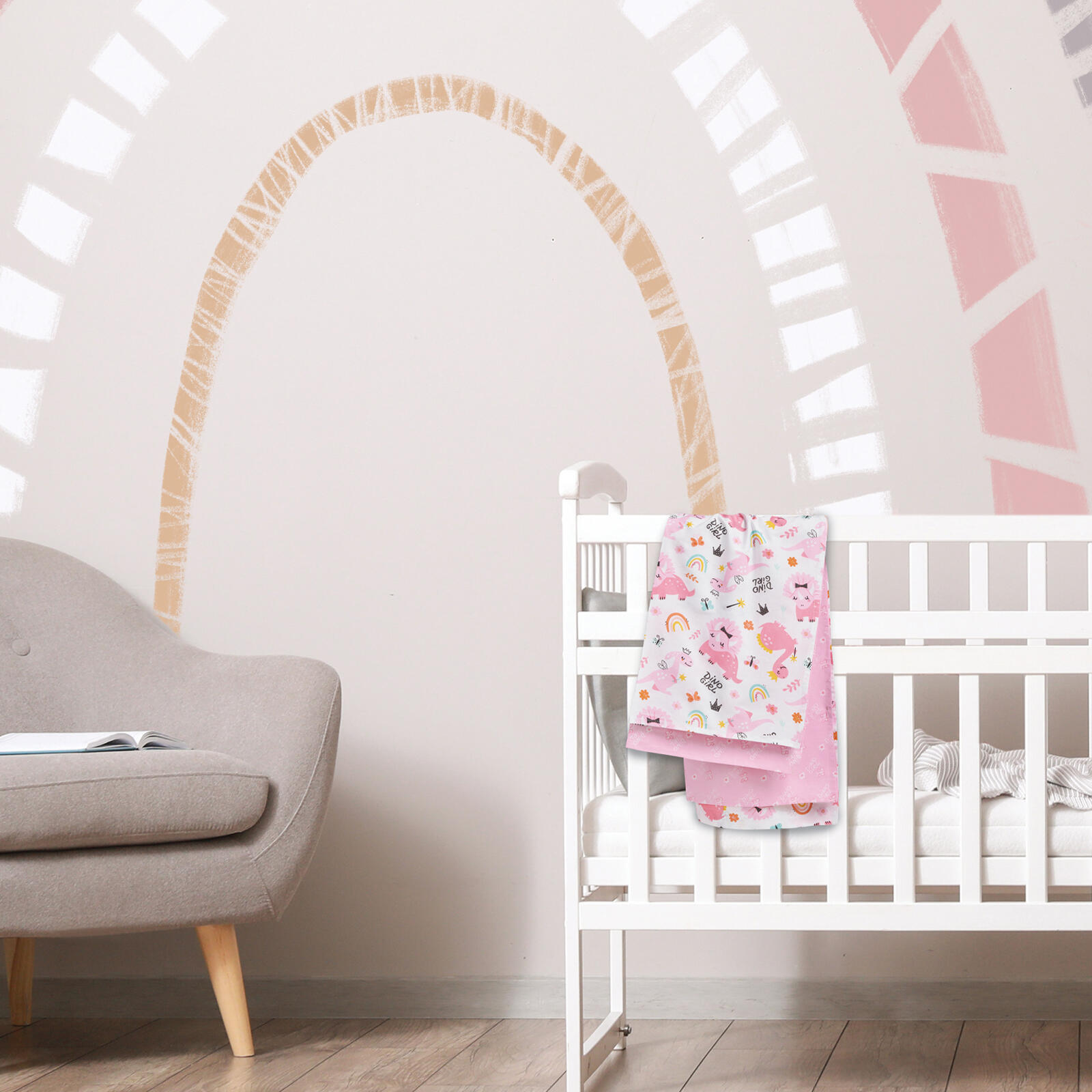 Das Baby Σετ Σεντονια Λικνου Fun 4936 Pink - White Pink - White - Image 4