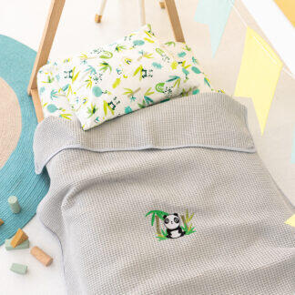 Palamaiki Κουβέρτα Πικέ Κούνιας Baby Blankets 100x150 CANDY FOG Γκρι