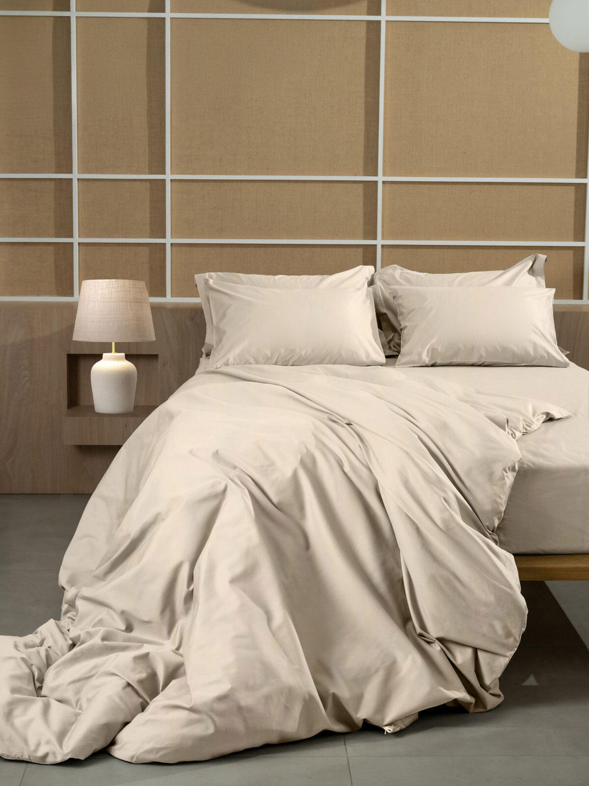 Sunshine Σεντόνι Βαμβακοσατέν Omnia φλατ Beige Υπέρδιπλο (250×280) - Μονόχρωμο σεντόνι μεμονωμένο βαμβακοσατέν 100%. - Image 4