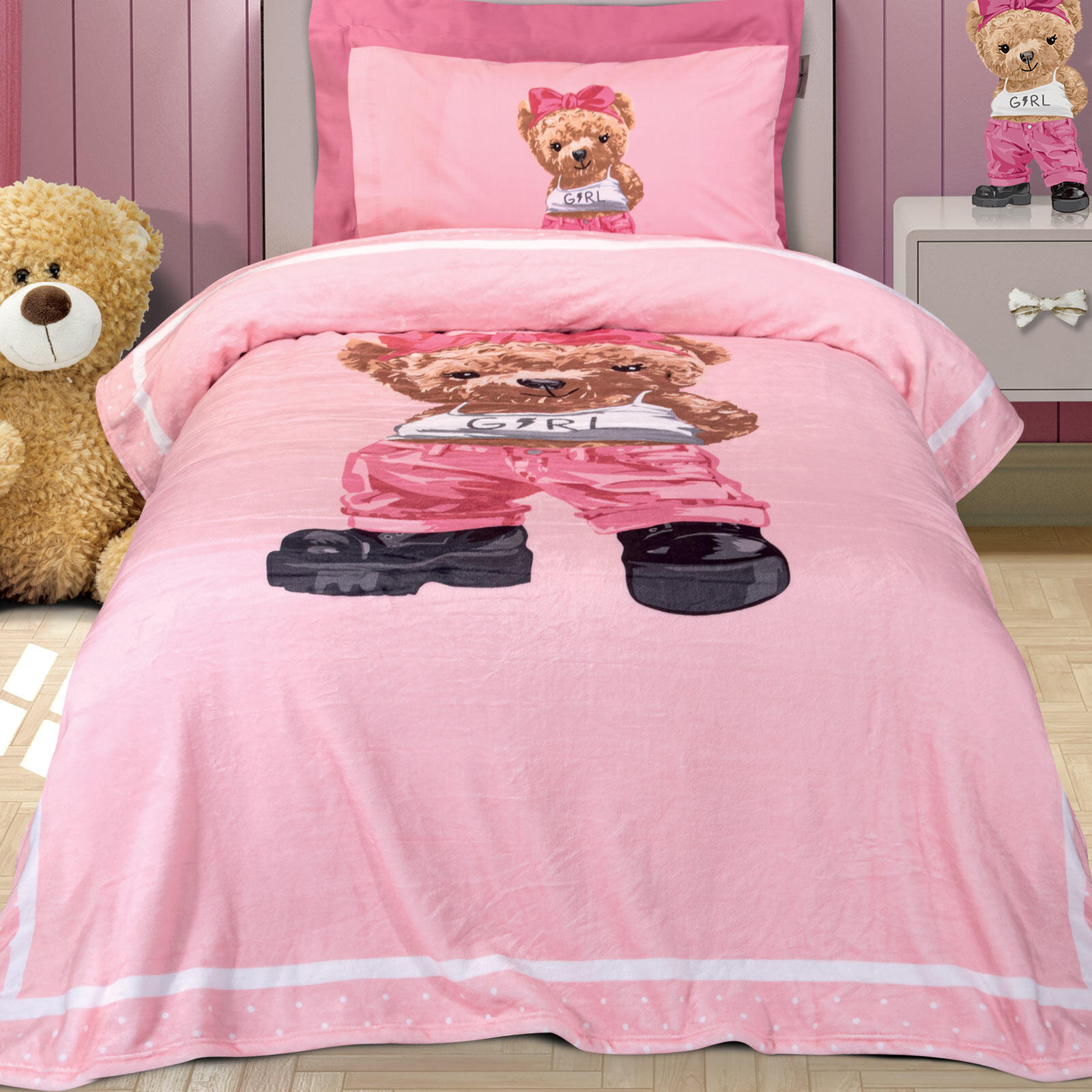 Greenwich Polo Club Junior Κουβερτα Fleece 8839 Beige - Grey - Pink Beige - Grey - Pink - Image 8