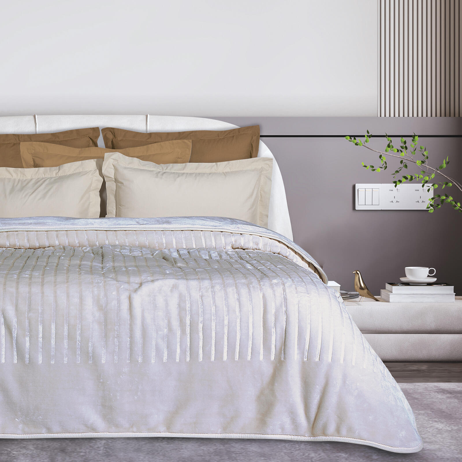 Das Home Κουβερτα Velour Monh 1351 Μπεζ Μπεζ - Image 9